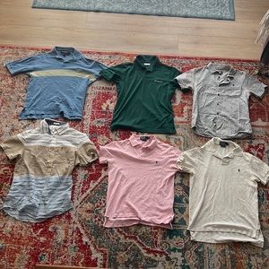 Lot of: mens small polo and collared button up short sleeve shirts